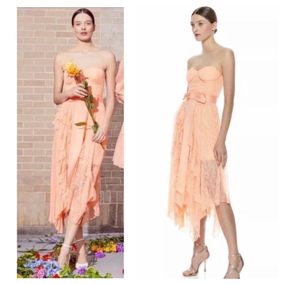 Alice + Olivia Dresses & Skirts - ALICE AND OLIVIA Bree Ruffle Pleated Midi Dress